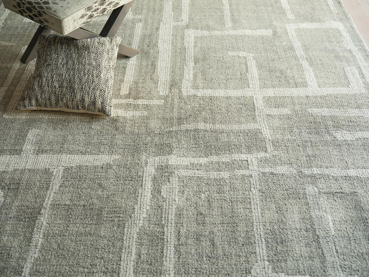 Exquisite Rugs Exquisite Rugs Breckenridge Handmade Hand Tufted New Zealand Wool 7205 Gray/Ivory 6' x 9' Area Rug