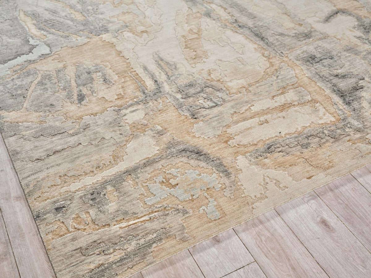 Exquisite Rugs Exquisite Rugs Infinity Handmade Wool/Nylon in 7233 Gray/Silver 9' x 12' Area Rug