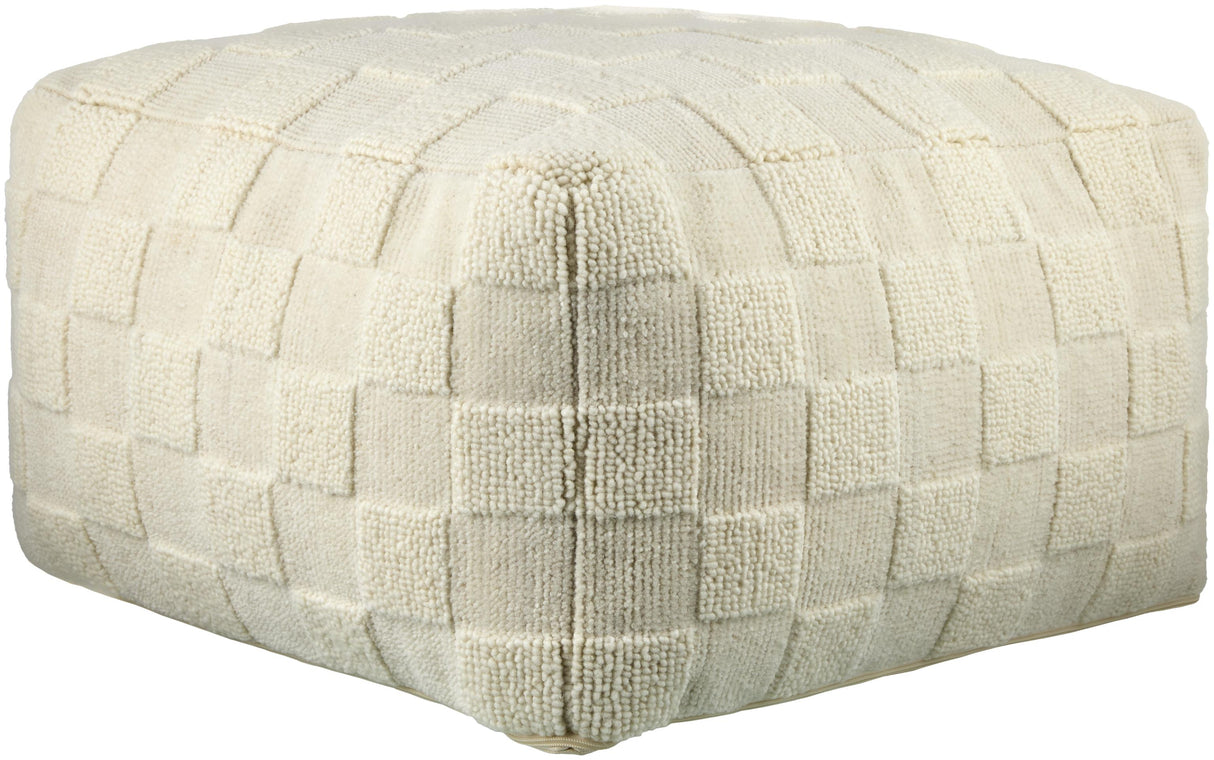Surya Blanco BCPF-001 14"H x 24"W x 24"D Pouf