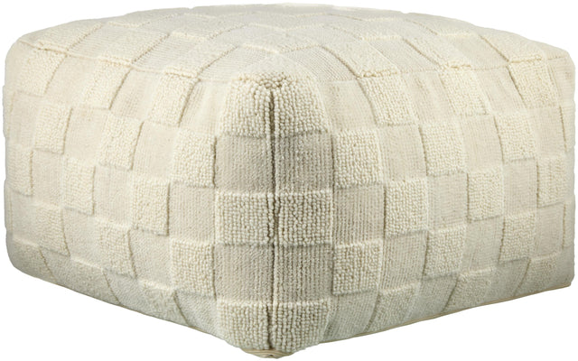 Surya Blanco BCPF-001 14"H x 24"W x 24"D Pouf