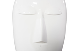 Phillips Collection Emerging Face Sculpture, Gel Coat White, Small Black Accent