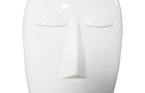 Phillips Collection Emerging Face Sculpture, Gel Coat White, Small Black Accent