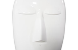 Phillips Collection Emerging Face Sculpture, Gel Coat White, Small Black Accent