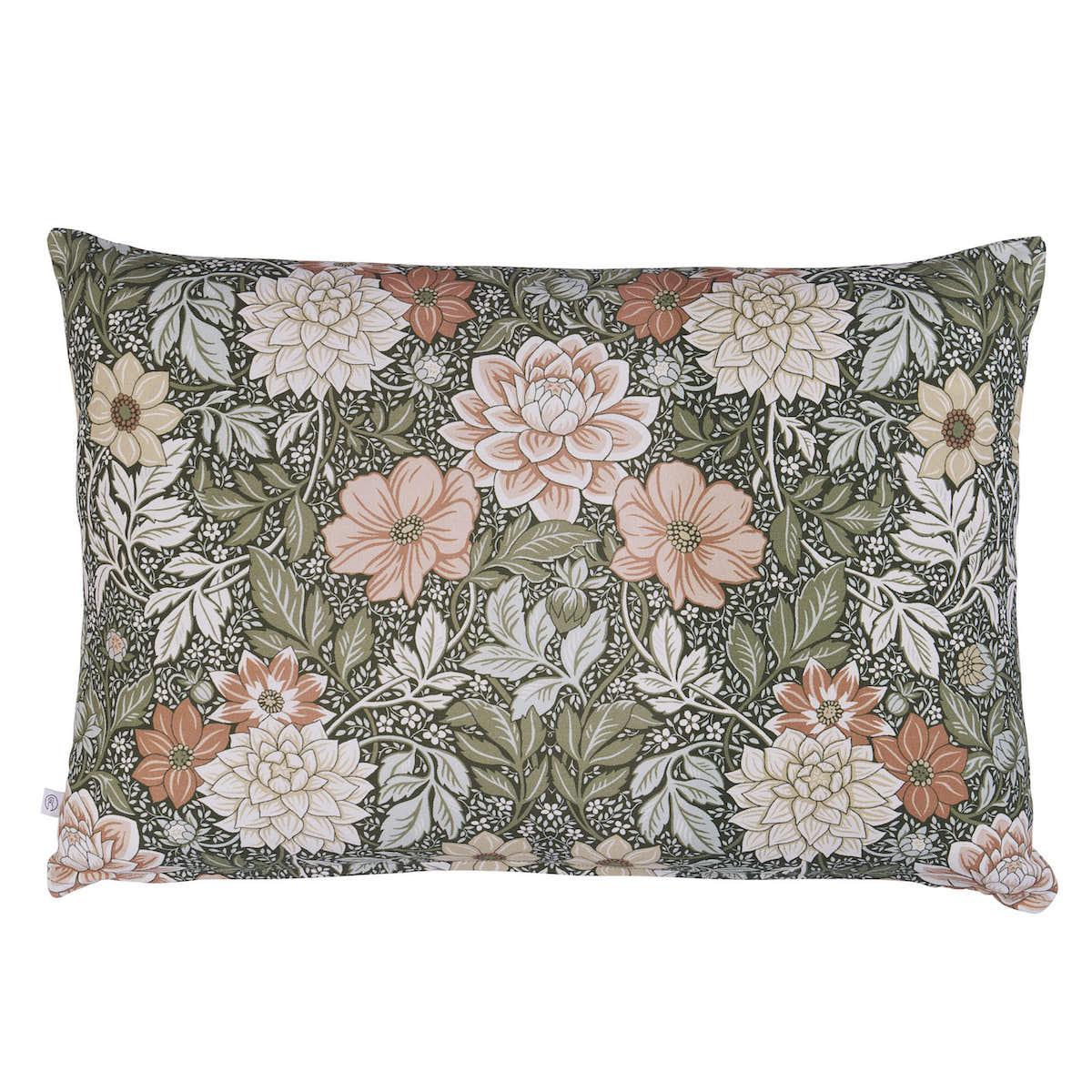 Schumacher Green & Pink 24" x 16" Dahlia Garden Pillow