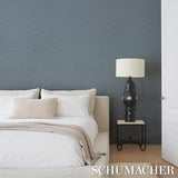 Schumacher Rivet Stripe Sisal Chambray Wallpaper