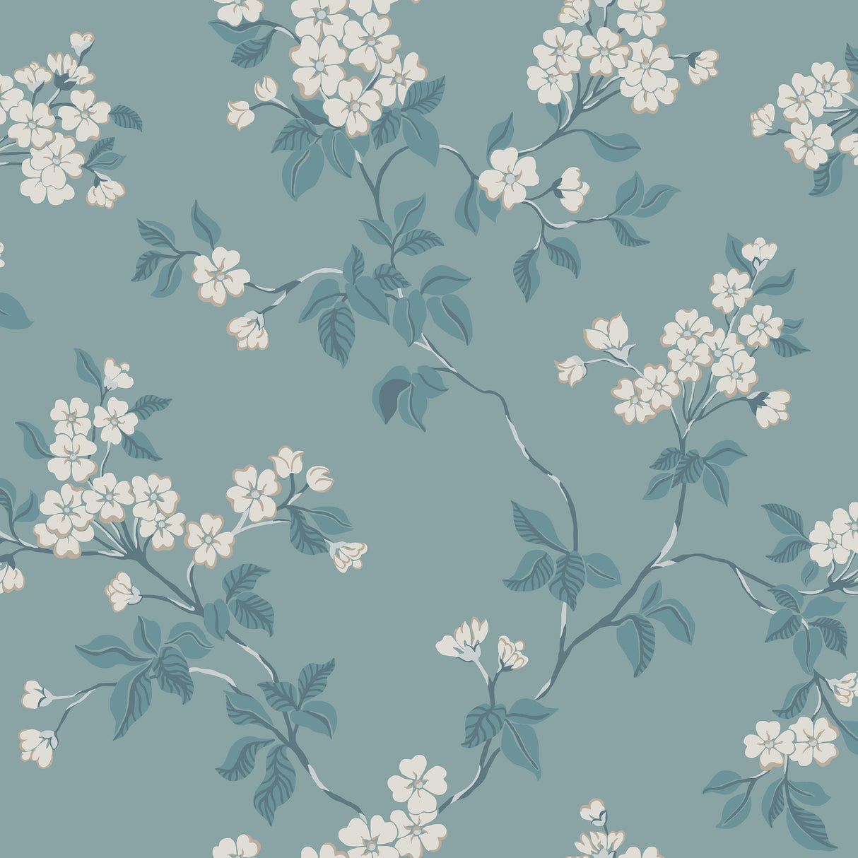 Winfield Thybony BLOMMA FEDERAL BLUE Wallpaper