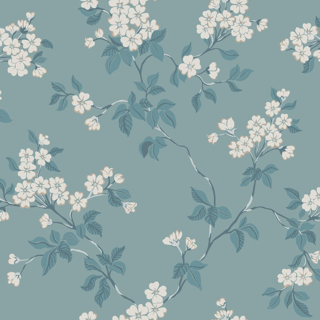 Winfield Thybony BLOMMA FEDERAL BLUE Wallpaper