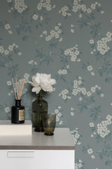 Winfield Thybony BLOMMA FEDERAL BLUE Wallpaper