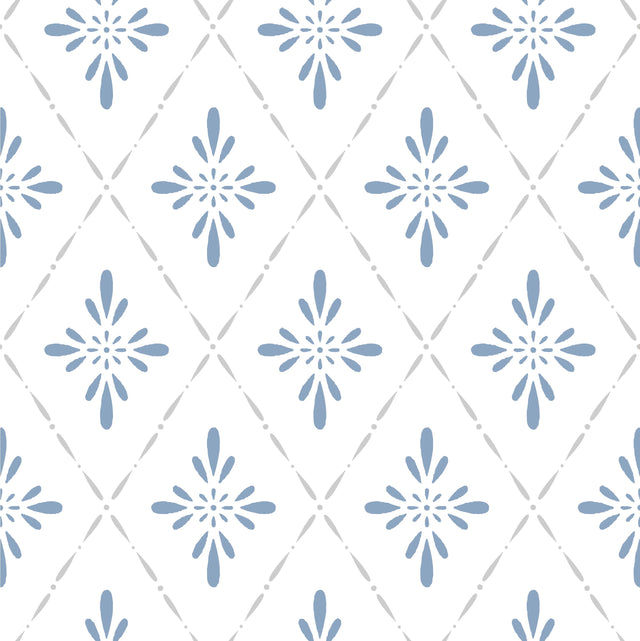Winfield Thybony TRELLIAGE BLUE Wallpaper