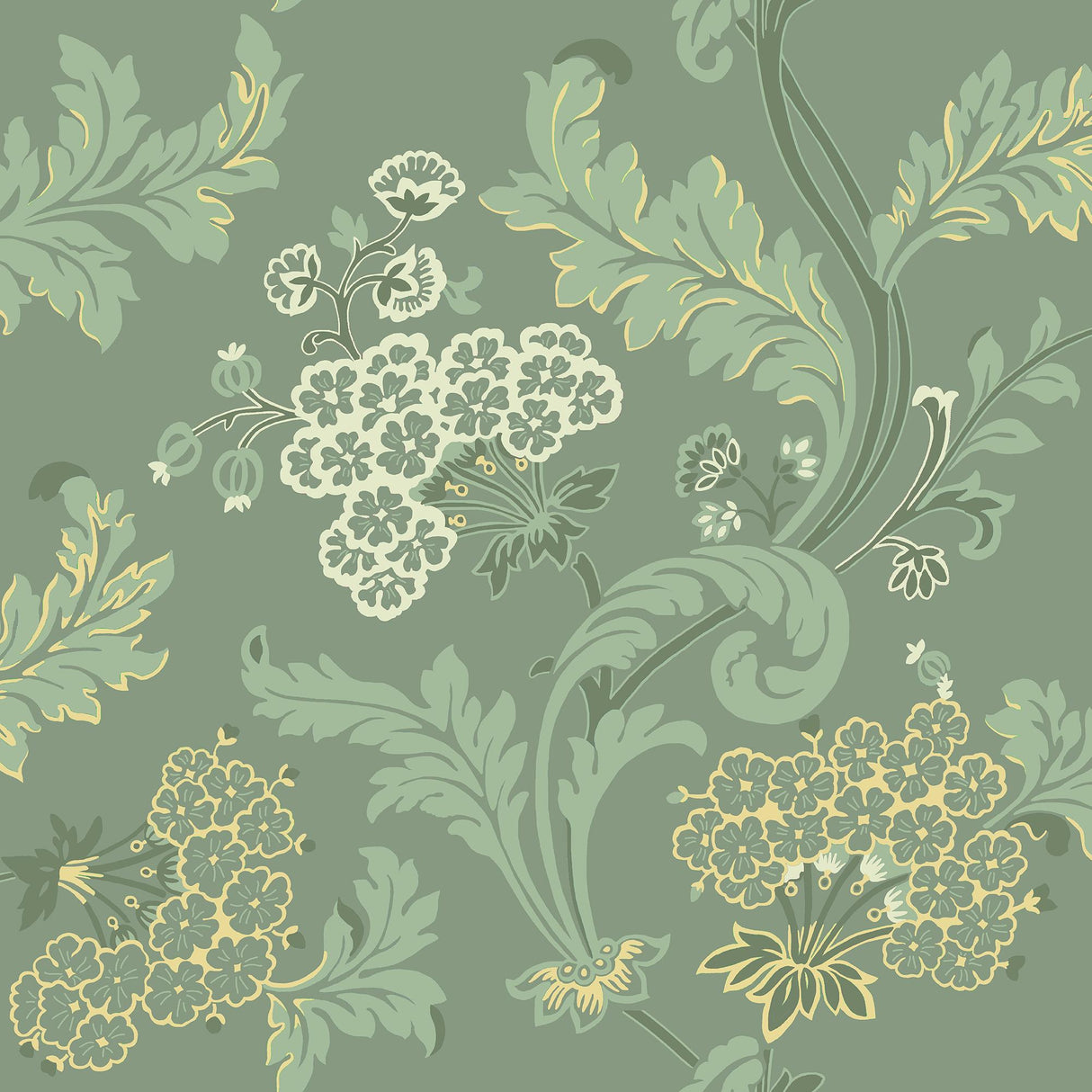 Winfield Thybony EMMA SHADY GREEN Wallpaper