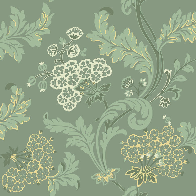 Winfield Thybony EMMA SHADY GREEN Wallpaper