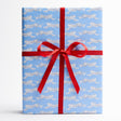 Schumacher Sky 37" x 24" Leaping Leopards Wrapping Paper