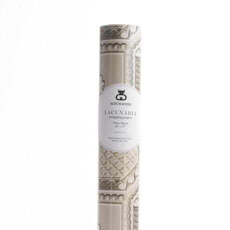 Schumacher Lacunaria Wrapping Paper Stone 37" x 24" Pillow