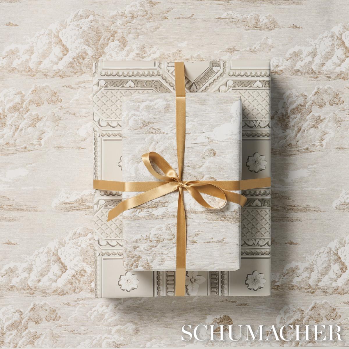 Schumacher Champagne 37" x 24" Cloud Toile Wrapping Paper