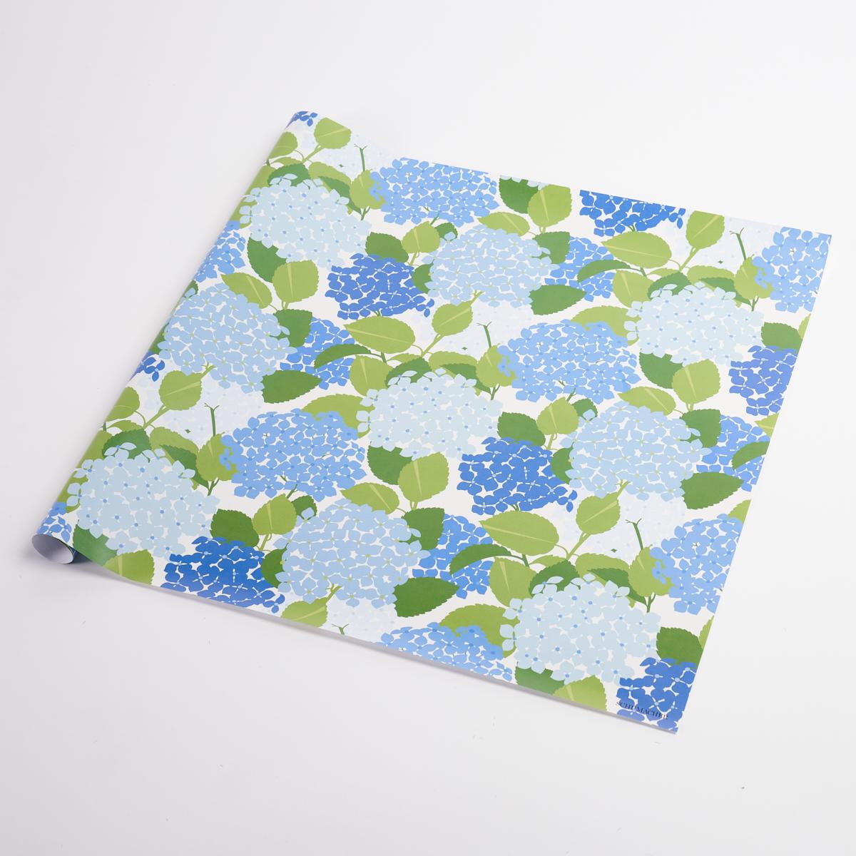 Schumacher Hydrangea Wrapping Paper Porcelain 37" x 24" Pillow