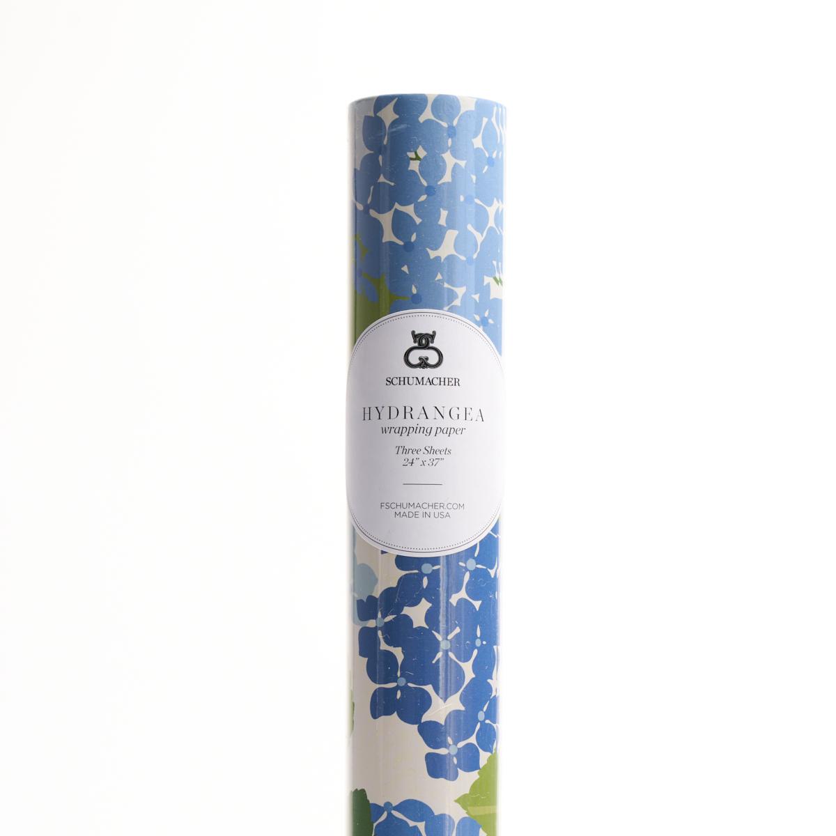Schumacher Hydrangea Wrapping Paper Porcelain 37" x 24" Pillow