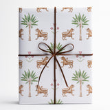 Schumacher Crimson 37" x 24" Tiger Palm Wrapping Paper