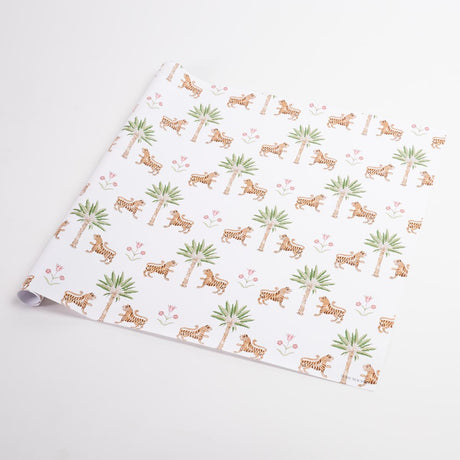Schumacher Crimson 37" x 24" Tiger Palm Wrapping Paper