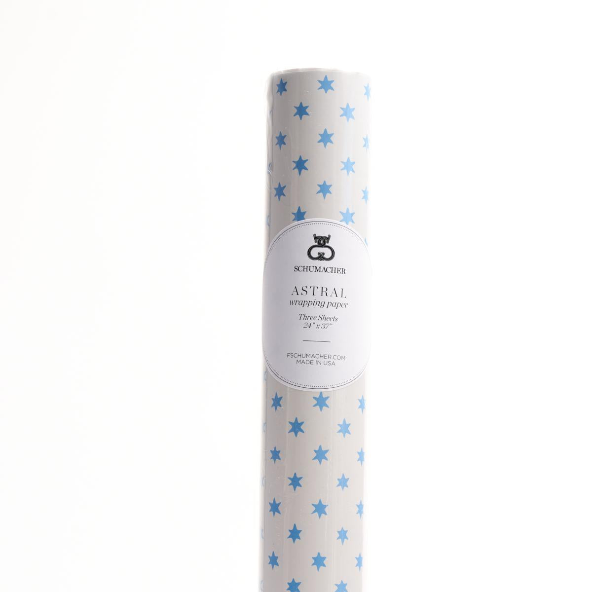 Schumacher Blue 37" x 24" Astral Wrapping Paper