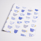 Schumacher Onie'S Teacups Wrapping Paper Porcelain 37" x 24" Pillow