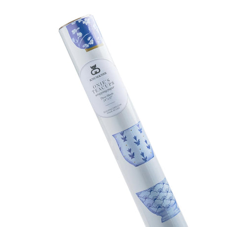 Schumacher Onie'S Teacups Wrapping Paper Porcelain 37" x 24" Pillow