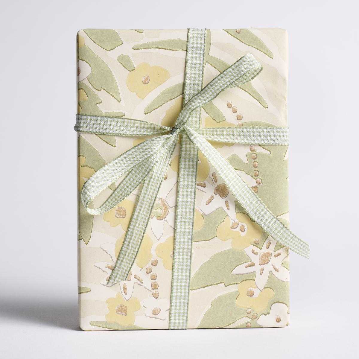 Schumacher Citron 37" x 24" Ashbee Botanical Wrapping Paper