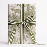 Schumacher Olive 37" x 24" Western Toile Wrapping Paper