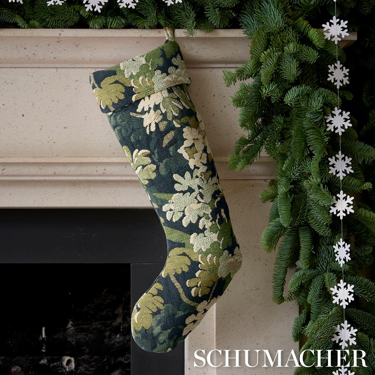 Schumacher Verdure Tapestry Stocking Peacock 8" x 24" Pillow