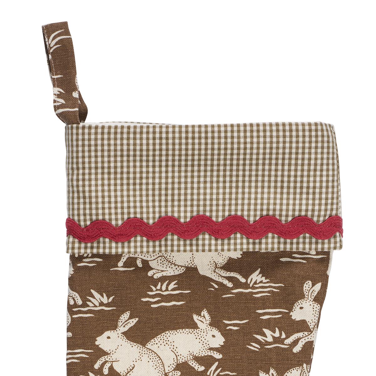 Schumacher Cottontails Stocking Chestnut 8" x 24" Pillow