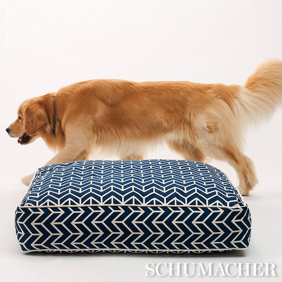Schumacher Chevron Dog Bed Navy 27" x 32" Pillow