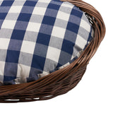 Schumacher Navy 19" x 22" Camden Cotton Check Dog Bed