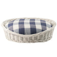 Schumacher Blue 35" x 41" Barnes Check Dog Bed