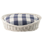 Schumacher Blue 35" x 41" Barnes Check Dog Bed