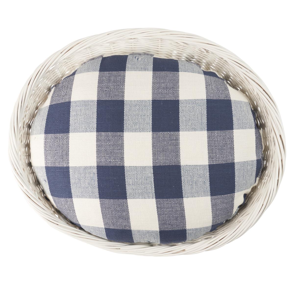 Schumacher Blue 35" x 41" Barnes Check Dog Bed