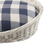 Schumacher Blue 35" x 41" Barnes Check Dog Bed