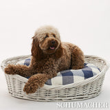Schumacher Blue 35" x 41" Barnes Check Dog Bed