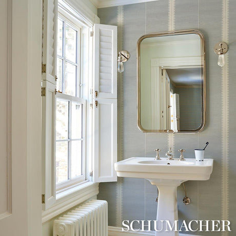 Schumacher Bristle Stripe Sisal Mineral Wallpaper