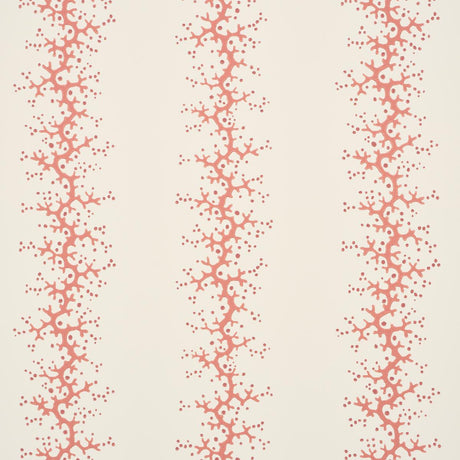 Schumacher Coral Stripe Coral Wallpaper