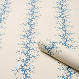 Schumacher Coral Stripe Blue Wallpaper