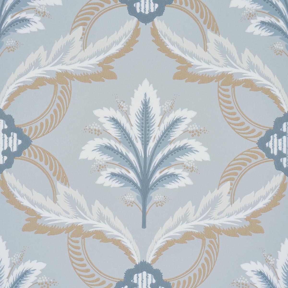 Schumacher Front Waltz Light Blue Wallpaper