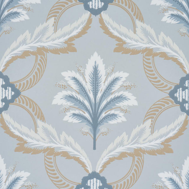 Schumacher Front Waltz Light Blue Wallpaper