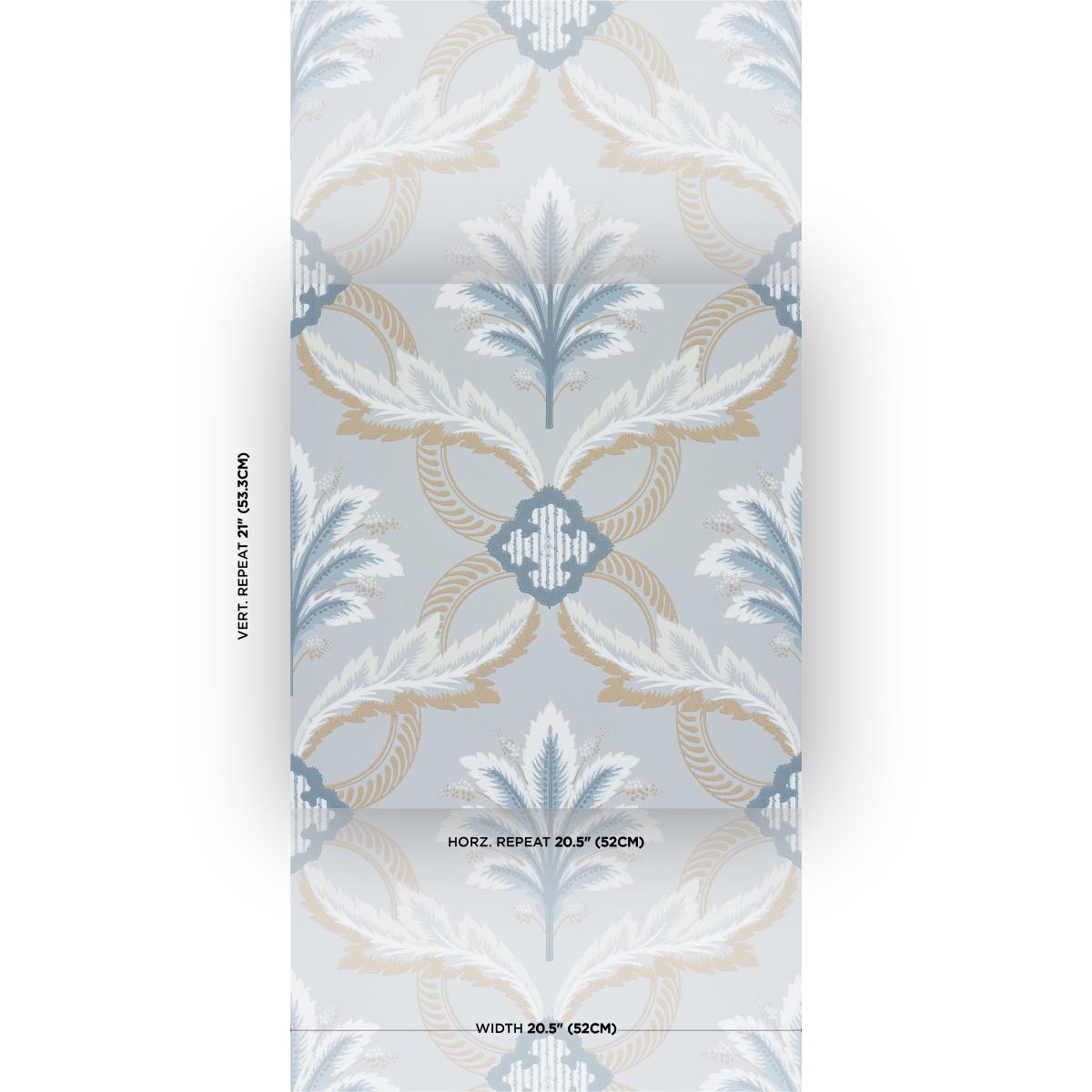 Schumacher Front Waltz Light Blue Wallpaper