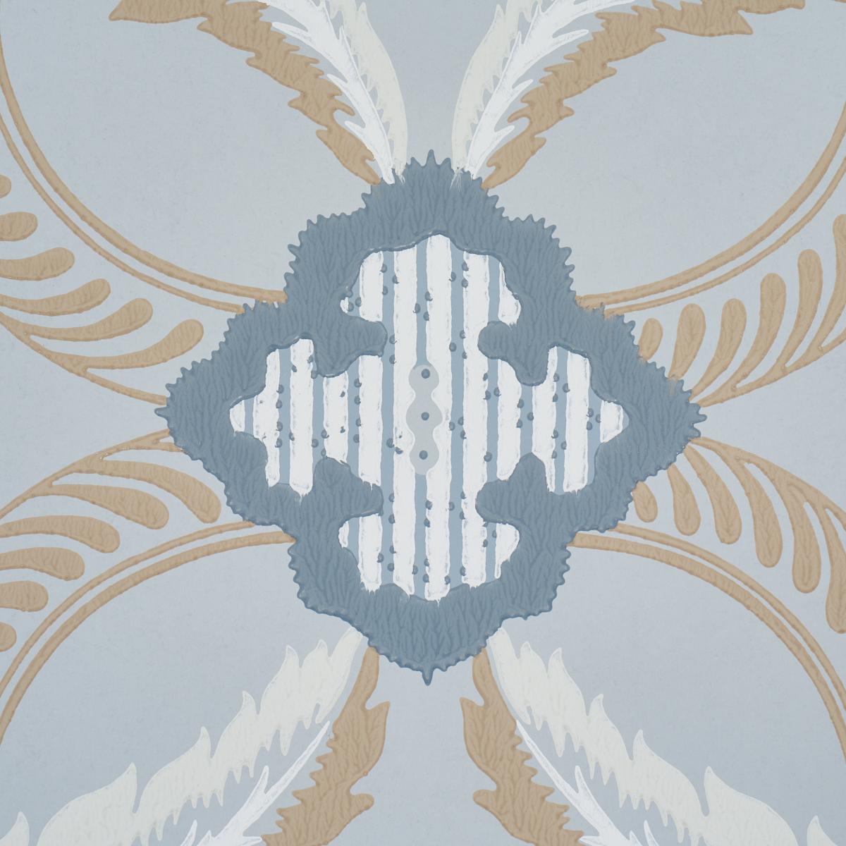 Schumacher Front Waltz Light Blue Wallpaper