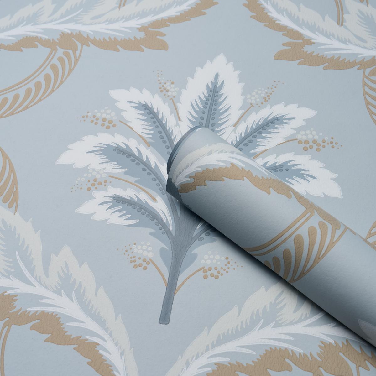 Schumacher Front Waltz Light Blue Wallpaper