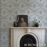 Schumacher Front Waltz Light Blue Wallpaper