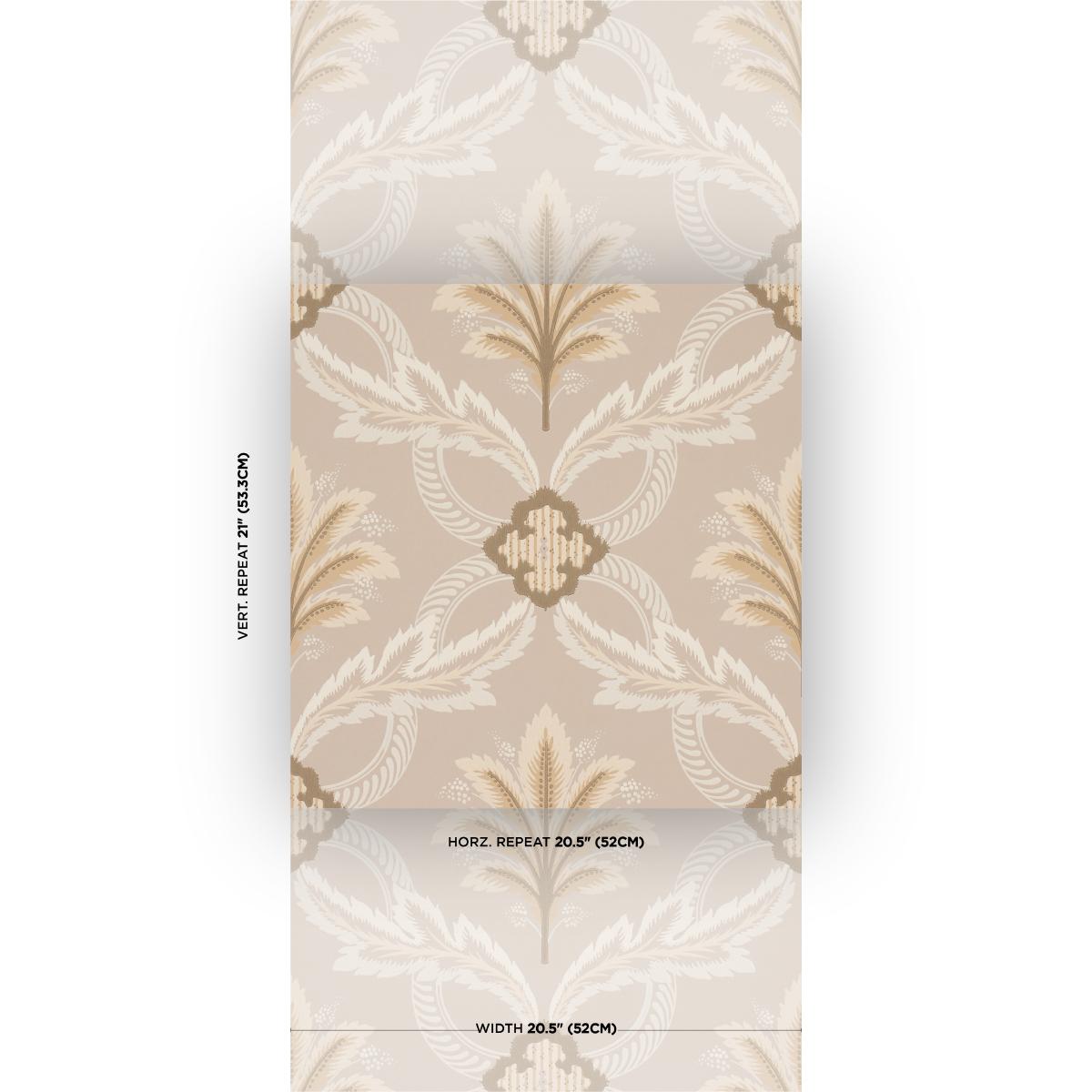 Schumacher Front Waltz Taupe Wallpaper