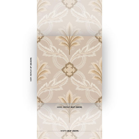 Schumacher Front Waltz Taupe Wallpaper