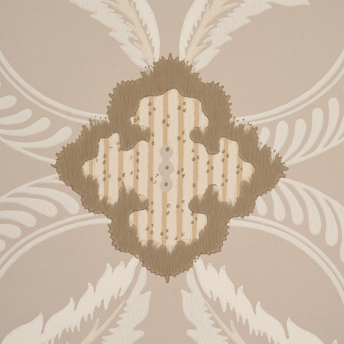 Schumacher Front Waltz Taupe Wallpaper