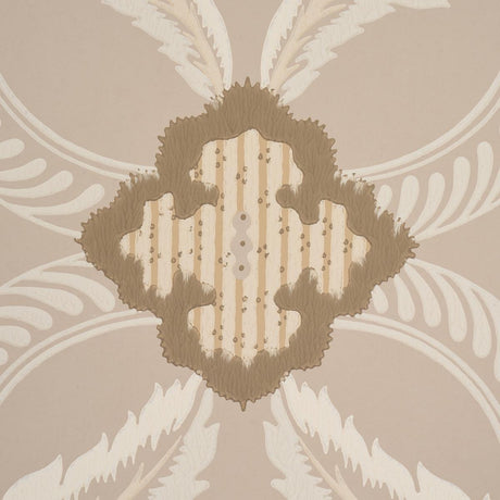 Schumacher Front Waltz Taupe Wallpaper