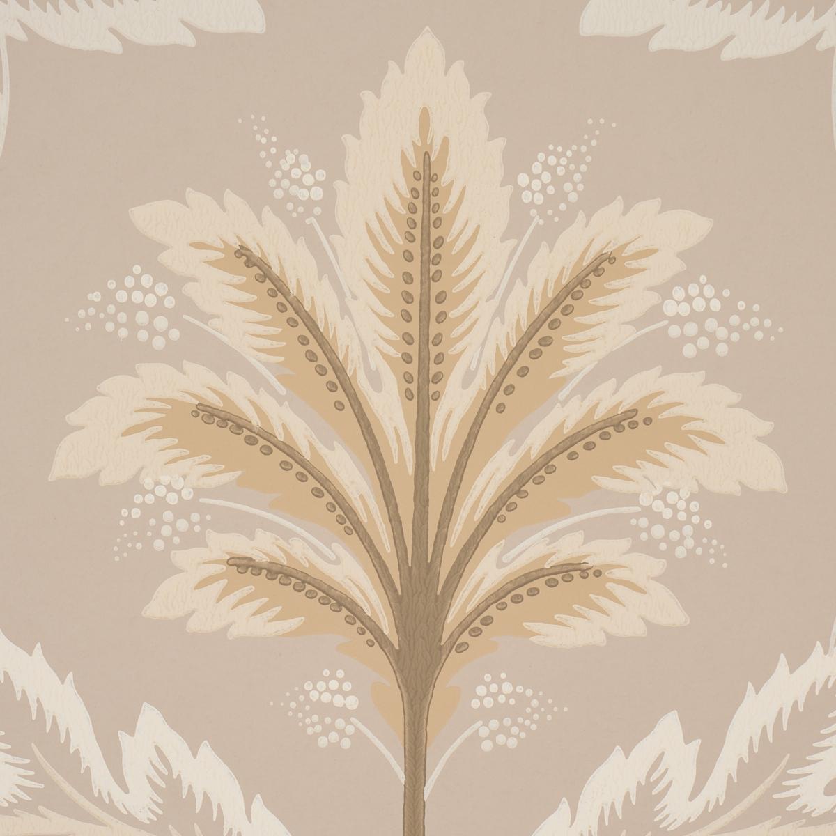 Schumacher Front Waltz Taupe Wallpaper